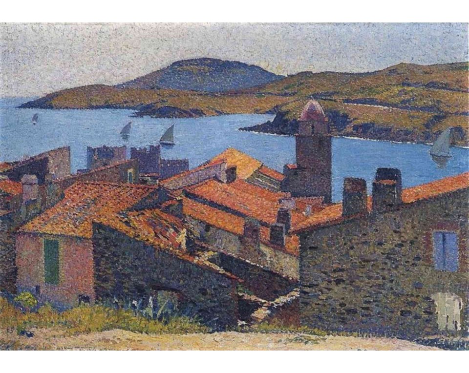 ΠΙΝΑΚΑΣ ΣΕ ΚΑΜΒΑ Henri Martin - Κόκκινες Στέγες στο Κολιούρ