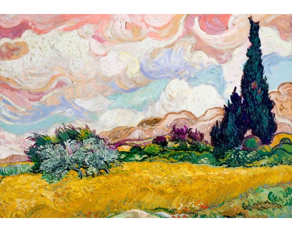 ΠΙΝΑΚΑΣ ΣΕ ΚΑΜΒΑ Vincent van Gogh - Σιτοχώραφο με Κυπαρίσσια