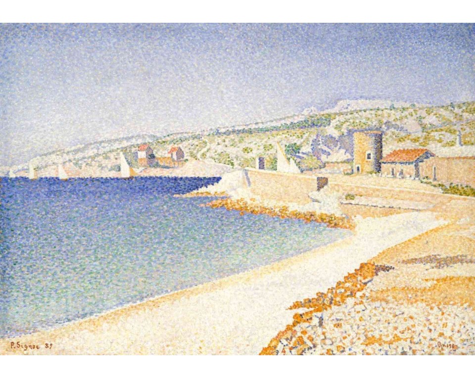 ΠΙΝΑΚΑΣ ΣΕ ΚΑΜΒΑ Paul Signac - Η Προβλήτα στο Κασίς