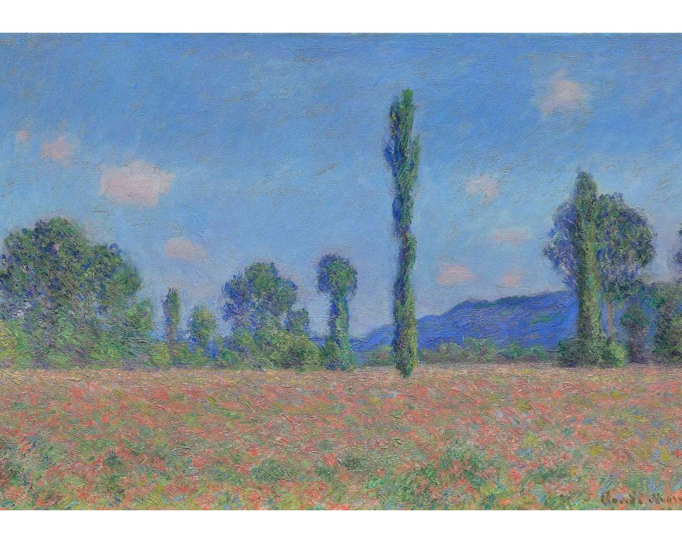 ΠΙΝΑΚΑΣ ΣΕ ΚΑΜΒΑ Claude Monet - Χωράφι με Παπαρούνες, Ζιβερνί