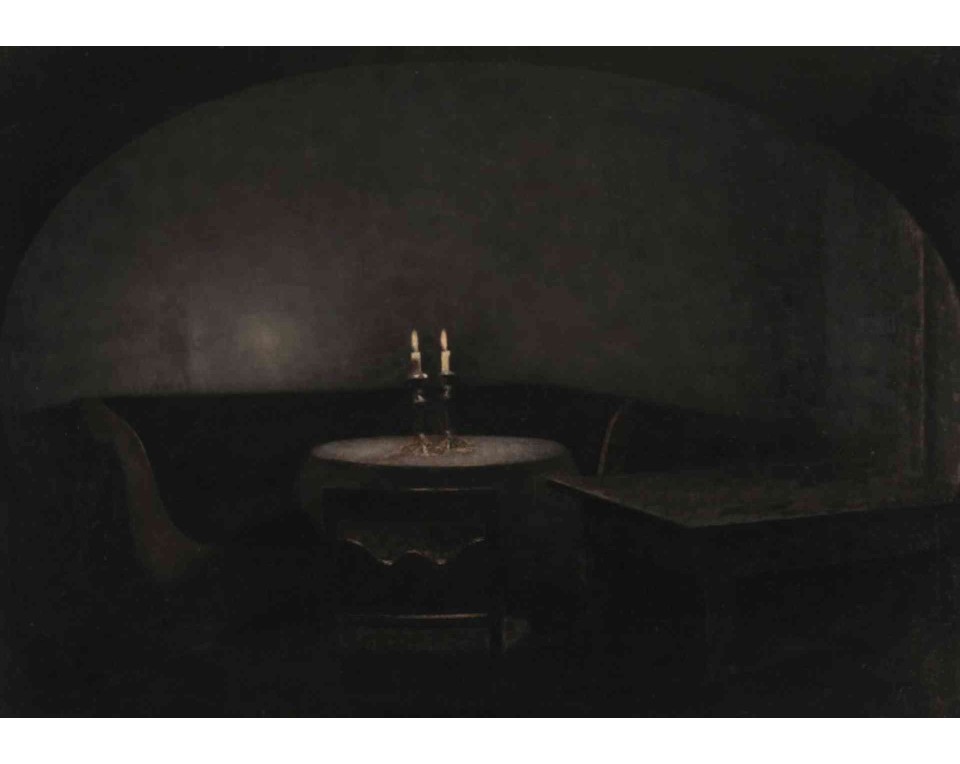 ΠΙΝΑΚΑΣ ΣΕ ΚΑΜΒΑ Vilhelm Hammershoi - Ήσυχο Δωμάτιο με Τραπέζι