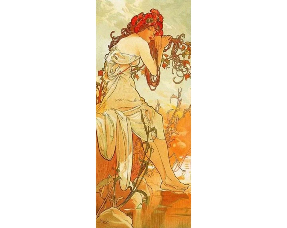 ΠΙΝΑΚΑΣ ΣΕ ΚΑΜΒΑ Alphonse Mucha - Καλοκαίρι