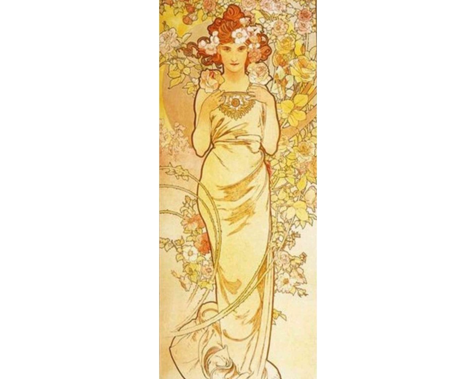 ΠΙΝΑΚΑΣ ΣΕ ΚΑΜΒΑ Alphonse Mucha - Τριαντάφυλλο