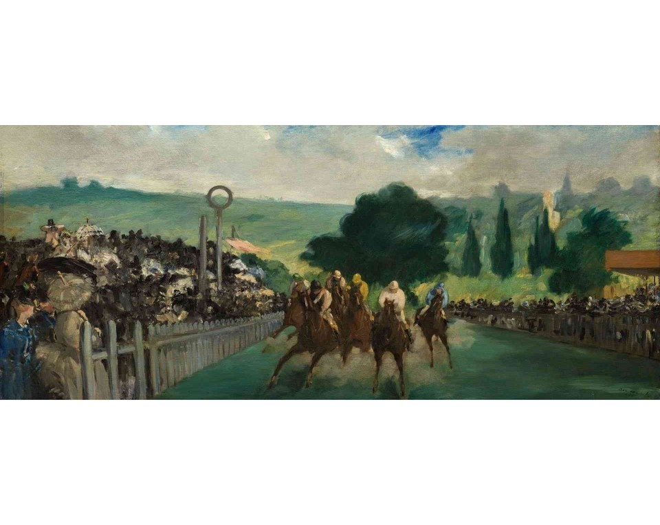 ΠΙΝΑΚΑΣ ΣΕ ΚΑΜΒΑ Édouard Manet - Οι Ιπποδρομίες στο Longchamp