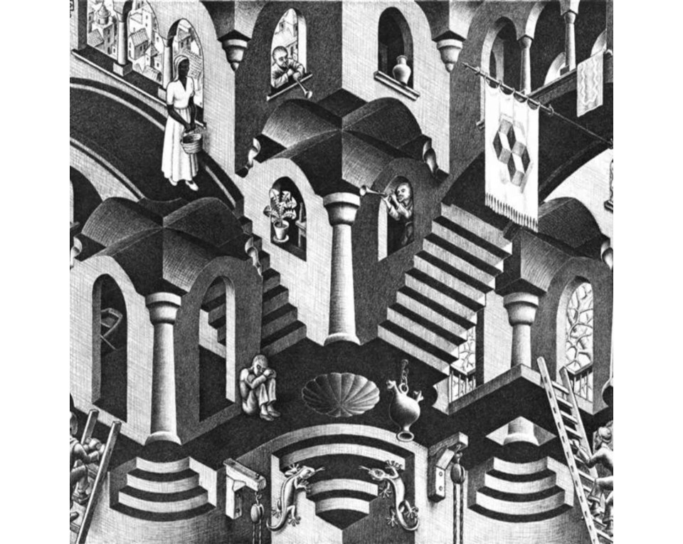 ΠΙΝΑΚΑΣ ΣΕ ΚΑΜΒΑ M. C. Escher - Κυρτό και Κοίλο