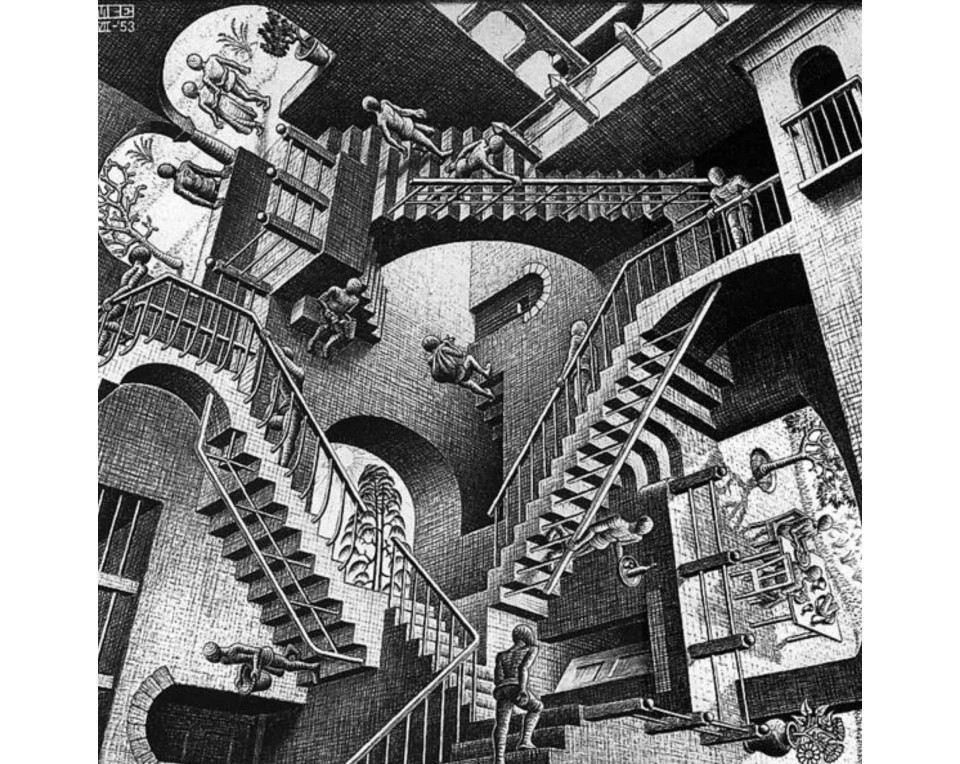 ΠΙΝΑΚΑΣ ΣΕ ΚΑΜΒΑ M. C. Escher - Σχετικότητα