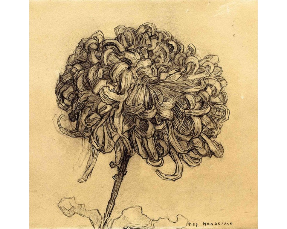 ΠΙΝΑΚΑΣ ΣΕ ΚΑΜΒΑ Piet Mondrian - Χρυσάνθεμο