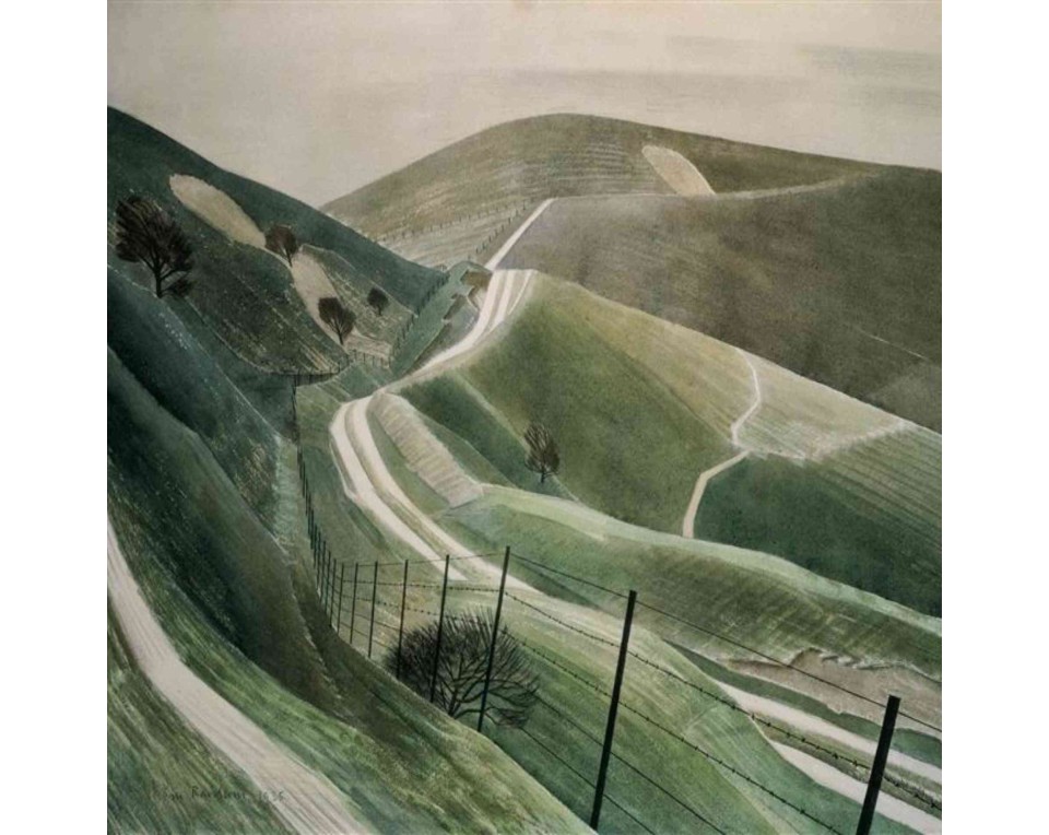 ΠΙΝΑΚΑΣ ΣΕ ΚΑΜΒΑ Eric Ravilious - Μονοπάτια από Κιμωλία