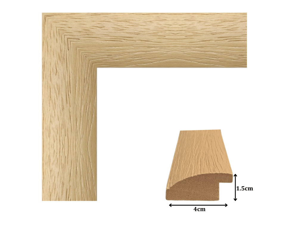Κορνίζα ξύλινη σε φυσικό χρώμα 4εκ με τζάμι για φωτογραφίες 61Χ91,5εκ
