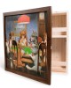 Κάβα mini bar τοίχου με καμβά ζωγραφικής ''σκυλιά παίζουν πόκερ''  50εκ πλάτος 60εκ ύψος  14εκ βάθος
