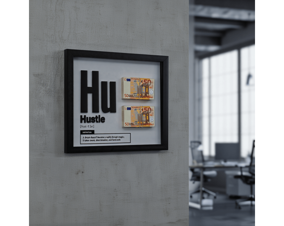 Hustle shadow box 25x25cm δώρο κίνητρο για τους φιλόδοξους με όραμα και στόχο