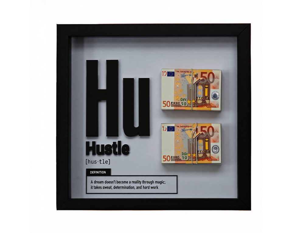 Hustle shadow box 25x25cm δώρο κίνητρο για τους φιλόδοξους με όραμα και στόχο