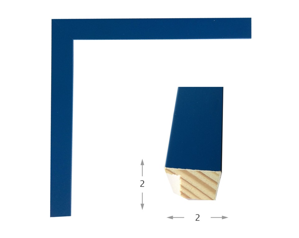 Μπλε ξύλινη κορνίζα 2εκ με τζάμι 42Χ59.4εκ(A2)