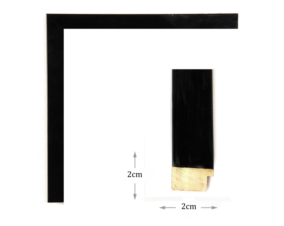 Κορνίζα ξύλινη μαύρη με plexiglass 50Χ70εκ