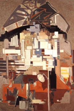 Αθήνα του Αλέκου Κοντόπουλου Εκτύπωση έργο τέχνης σε κάμβα τελαρωμένο κάθετο 40Χ60εκ 