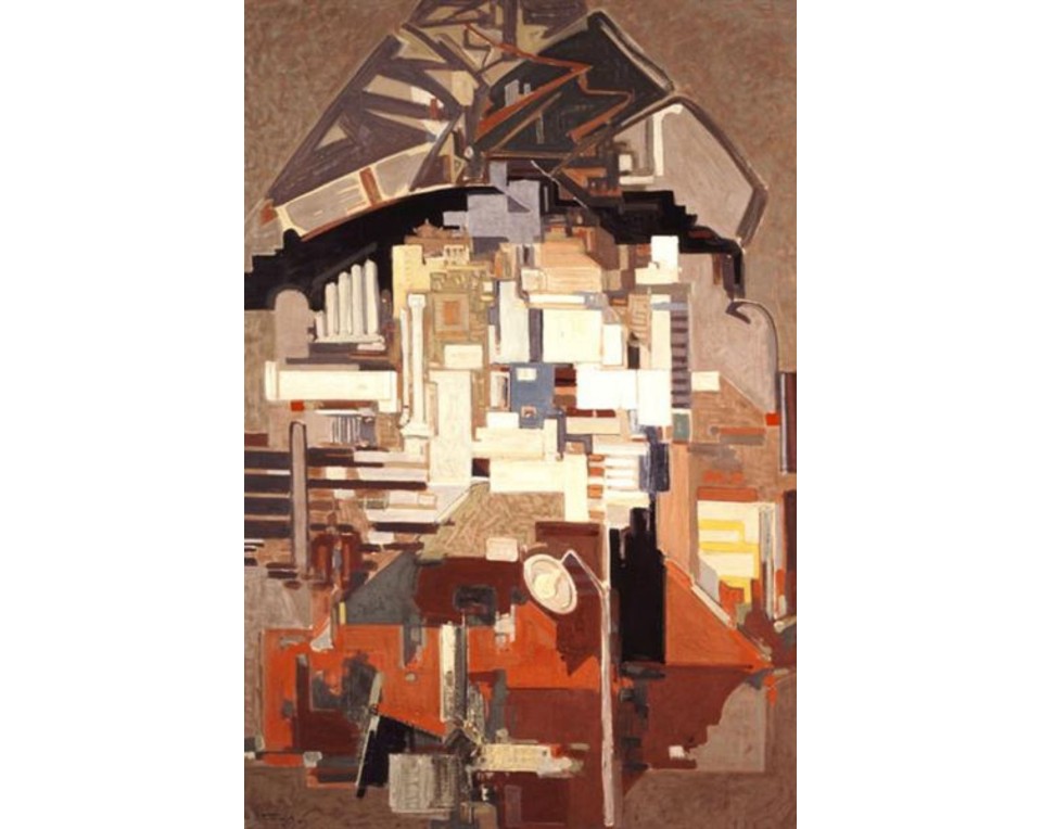 Αθήνα του Αλέκου Κοντόπουλου Εκτύπωση έργο τέχνης σε κάμβα τελαρωμένο κάθετο 40Χ60εκ 