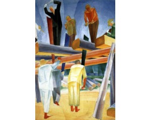 Ξυλοκόποι του Αλεξάντρ Μπογκομάζοφ. Εκτύπωση έργο τέχνης σε κάμβα τελαρωμένο κάθετο 40Χ60εκ 