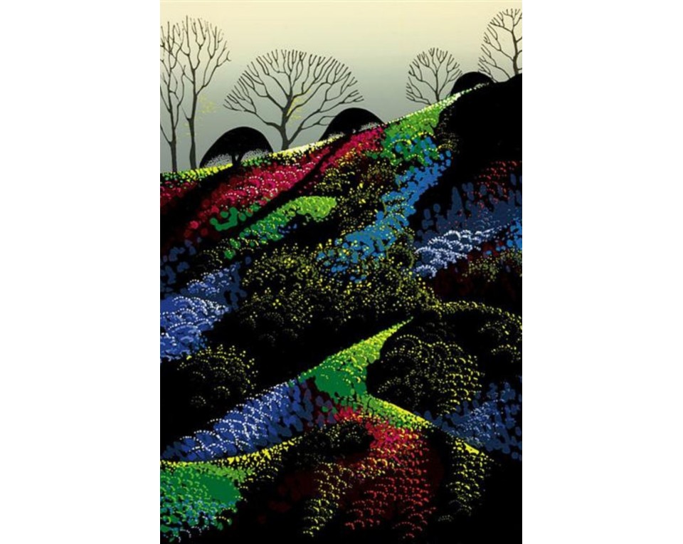 Eyvind Earle "Little Jewels".Εκτύπωση έργο τέχνης σε κάμβα τελαρωμένο κάθετο 40Χ60εκ 