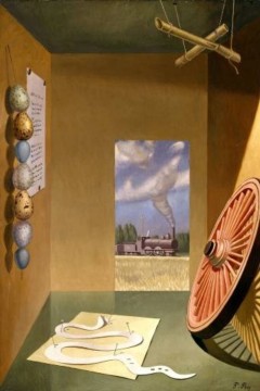 "A Naturalist's Study" (Το Εργαστήρι ενός Φυσιοδίφη) του Γάλλου σουρεαλιστή ζωγράφου Pierre Roy, Εκτύπωση έργο τέχνης σε κάμβα τελαρωμένο κάθετο 40Χ60εκ 