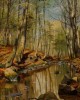 Peder Mørk Mønsted με τίτλο «Wooded River Landscape» Εκτύπωση έργο τέχνης σε κάμβα τελαρωμένο κάθετο 40Χ60εκ 