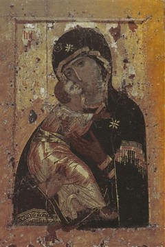 Η Θεοτόκος του Βλαντίμιρ Εκτύπωση έργο τέχνης σε κάμβα τελαρωμένο κάθετο 40Χ60εκ 