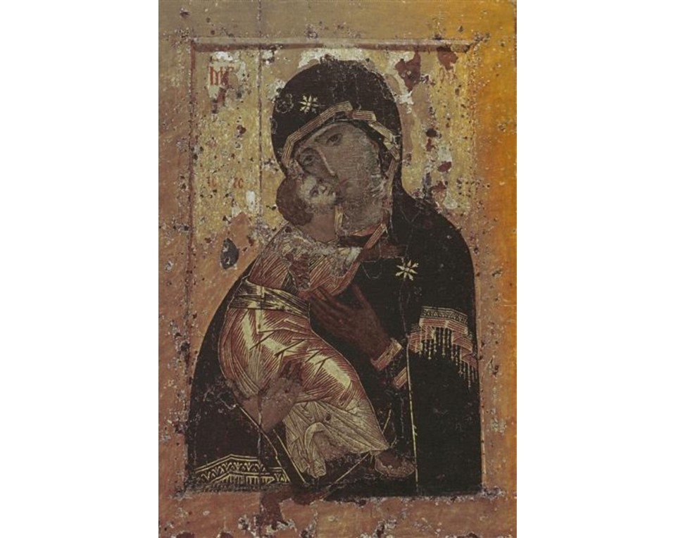 Η Θεοτόκος του Βλαντίμιρ Εκτύπωση έργο τέχνης σε κάμβα τελαρωμένο κάθετο 40Χ60εκ 