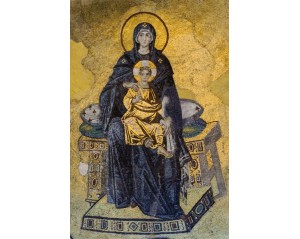 Ψηφιδωτό της Παναγίας και του Χριστού από την Αγία Σοφία στην Κωνσταντινούπολη. Εκτύπωση έργο τέχνης σε κάμβα τελαρωμένο κάθετο 40Χ60εκ 