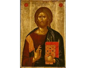 Ο Χριστός ο Παντοκράτορας. Εκτύπωση έργο τέχνης σε κάμβα τελαρωμένο κάθετο 40Χ60εκ 