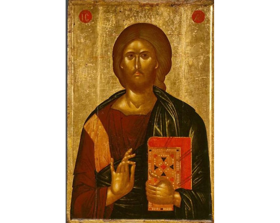 Ο Χριστός ο Παντοκράτορας. Εκτύπωση έργο τέχνης σε κάμβα τελαρωμένο κάθετο 40Χ60εκ 