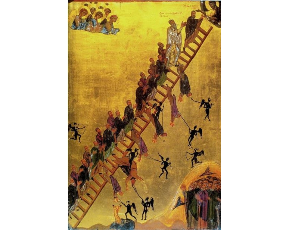 «Η Κλίμακα της Θείας Ανόδου» Εκτύπωση σε κάμβα τελαρωμένο κάθετο 40Χ60εκ 