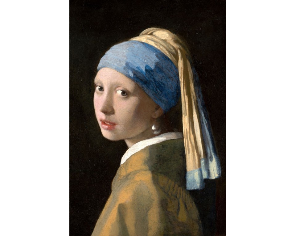  "Το κορίτσι με το μαργαριταρένιο σκουλαρίκι" (Girl with a Pearl Earring) του Ολλανδού ζωγράφου Γιοχάνες Βερμέερ. Εκτύπωση έργο τέχνης σε κάμβα τελαρωμένο κάθετο 40Χ60εκ 
