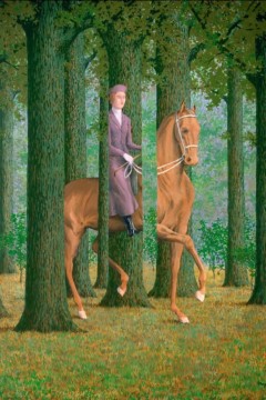 "Η Λευκή Υπογραφή" (Le Blanc-Seing) του σουρεαλιστή ζωγράφου René Magritte. Εκτύπωση έργο τέχνης σε κάμβα τελαρωμένο κάθετο 40Χ60εκ 