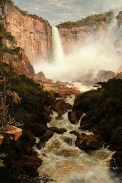 Φρέντερικ Έντουιν Τσερτς (Frederic Edwin Church) με τίτλο «The Falls of the Tequendama, near Bogotá, New Granada» . Εκτύπωση έργο τέχνης σε κάμβα τελαρωμένο κάθετο 40Χ60εκ 