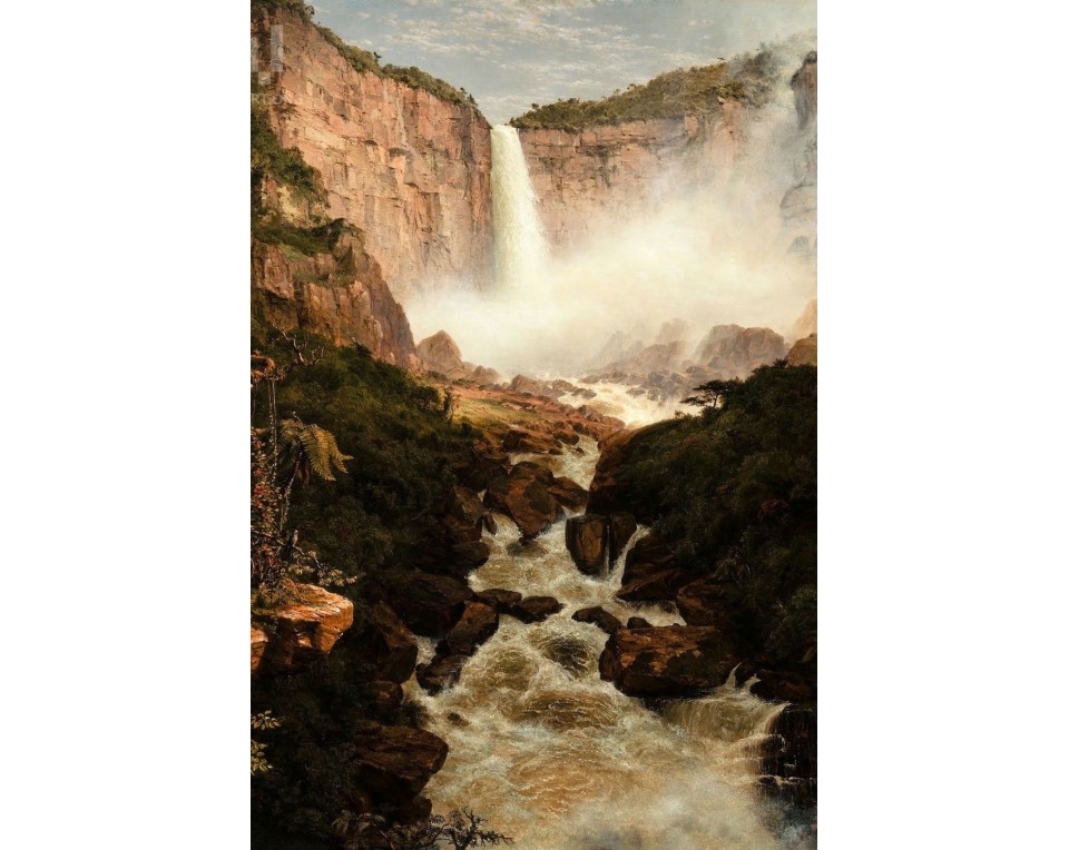 Φρέντερικ Έντουιν Τσερτς (Frederic Edwin Church) με τίτλο «The Falls of the Tequendama, near Bogotá, New Granada» . Εκτύπωση έργο τέχνης σε κάμβα τελαρωμένο κάθετο 40Χ60εκ 