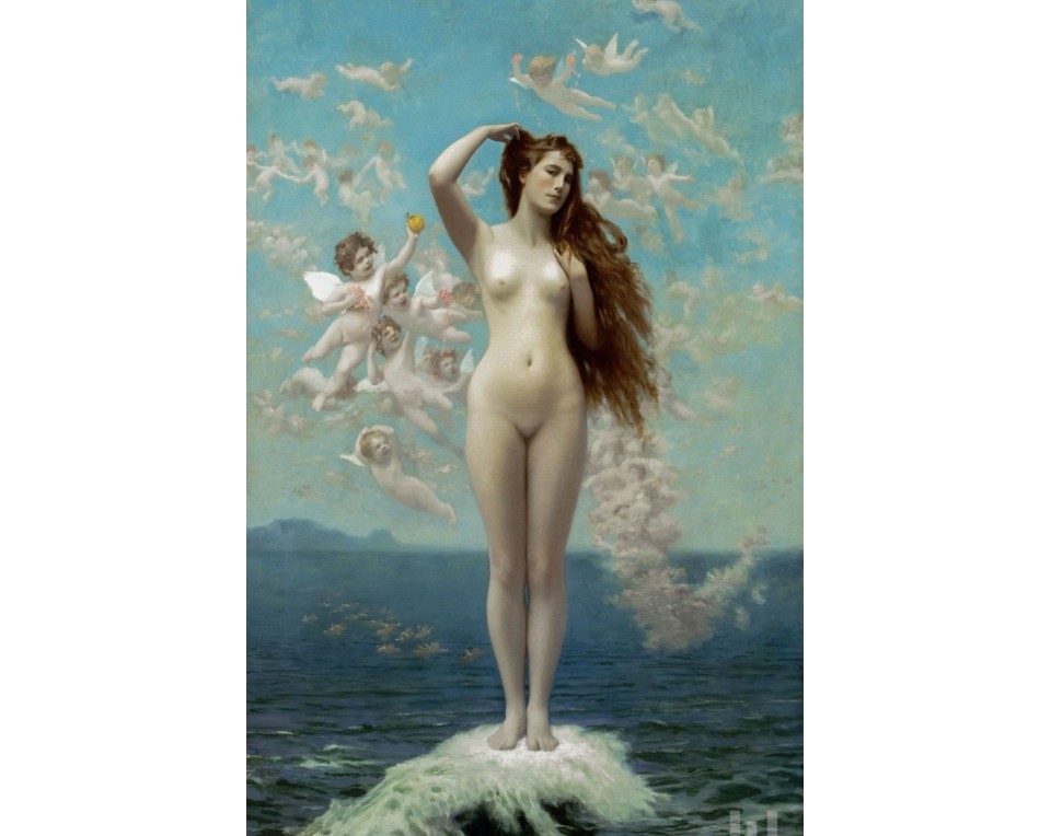 «Η Γέννηση της Αφροδίτης» του Γάλλου ζωγράφου Jean-Léon Gérôme. Εκτύπωση έργο τέχνης σε κάμβα τελαρωμένο κάθετο 40Χ60εκ 