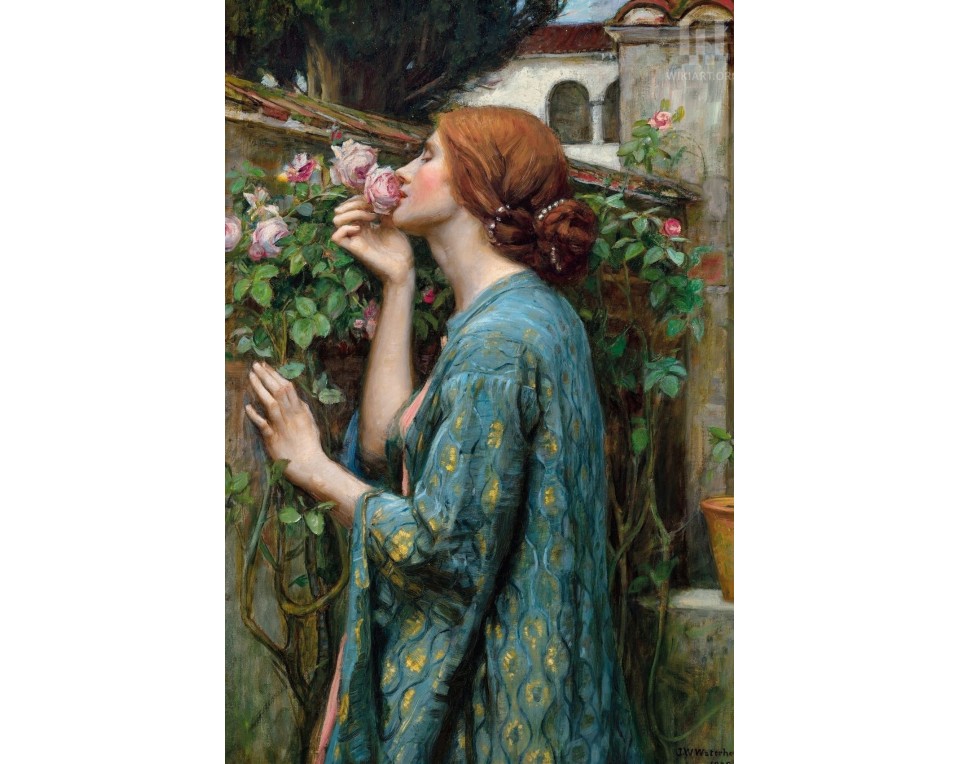 John William Waterhouse με τίτλο «The Soul of the Rose». Εκτύπωση έργο τέχνης σε κάμβα τελαρωμένο κάθετο 40Χ60εκ 