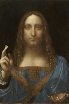 "Salvator Mundi" του Λεονάρντο ντα Βίντσι (Leonardo da vinci). Εκτύπωση έργο τέχνης σε κάμβα τελαρωμένο κάθετο 40Χ60εκ 