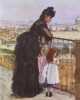 «Γυναίκα και παιδί στο μπαλκόνι» (Woman and Child on a Balcony) της Γαλλίδας ιμπρεσιονίστριας ζωγράφου Μπερτ Μοριζό (Berthe Morisot).  Εκτύπωση έργο τέχνης σε κάμβα τελαρωμένο κάθετο 40Χ60εκ 