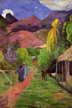  Paul Gauguin με τίτλο «Ο Δρόμος στην Ταϊτή» (Road in Tahiti). Εκτύπωση έργο τέχνης σε κάμβα τελαρωμένο κάθετο 40Χ60εκ 