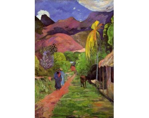  Paul Gauguin με τίτλο «Ο Δρόμος στην Ταϊτή» (Road in Tahiti). Εκτύπωση έργο τέχνης σε κάμβα τελαρωμένο κάθετο 40Χ60εκ 