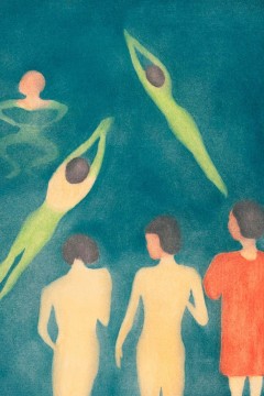 Boys Bathing" (Αγόρια που Κολυμπούν) του Νορβηγού καλλιτέχνη Έντβαρντ Μουνκ.  Εκτύπωση έργο τέχνης σε κάμβα τελαρωμένο κάθετο 40Χ60εκ 