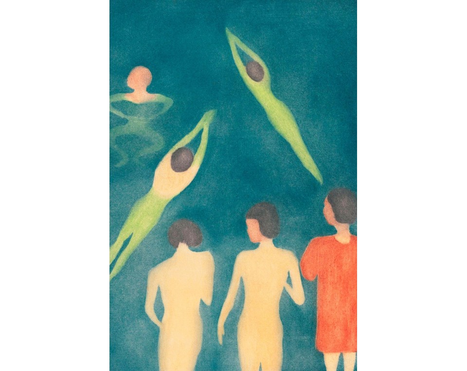 Boys Bathing" (Αγόρια που Κολυμπούν) του Νορβηγού καλλιτέχνη Έντβαρντ Μουνκ.  Εκτύπωση έργο τέχνης σε κάμβα τελαρωμένο κάθετο 40Χ60εκ 