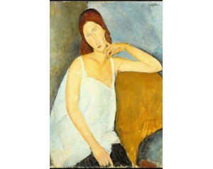 «Πορτρέτο της Ζαν Εμπιτέρν» (Portrait of Jeanne Hébuterne), ένας πίνακας του Ιταλού καλλιτέχνη Αμεντέο Μοντιλιάνι  Εκτύπωση έργο τέχνης σε κάμβα τελαρωμένο κάθετο 40Χ60εκ 