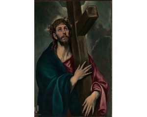 «Ο Χριστός με τον Σταυρό» του διάσημου Έλληνα ζωγράφου της Αναγέννησης, Δομήνικου Θεοτοκόπουλου, γνωστού ως Ελ Γκρέκο. Εκτύπωση έργο τέχνης σε κάμβα τελαρωμένο κάθετο 40Χ60εκ 