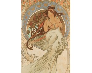  Αλφόνς Μούχα (Alphonse Mucha) έργο με τίτλο «Άνοιξη» (Spring), Εκτύπωση έργο τέχνης σε κάμβα τελαρωμένο κάθετο 40Χ60εκ 
