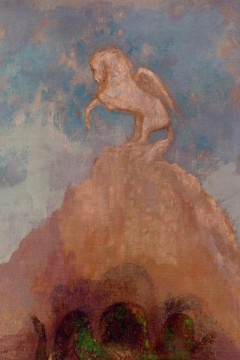 Τίτλος: Λευκός Πήγασος (Pégase blanc) Καλλιτέχνης: Οντιλόν Ρεντόν (Odilon Redon, 1840-1916) Εκτύπωση έργο τέχνης σε κάμβα τελαρωμένο κάθετο 40Χ60εκ 