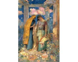 Τίτλος: Μυστική Συνομιλία" (Mystical Conversation) Καλλιτέχνης: Οντιλόν Ρεντόν (Odilon Redon) Εκτύπωση έργο τέχνης σε κάμβα τελαρωμένο κάθετο 40Χ60εκ 