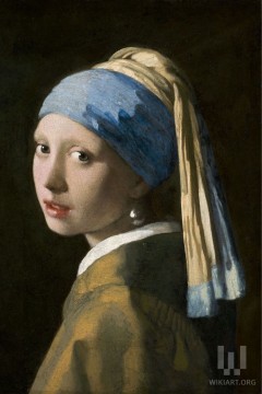 Το Κορίτσι με το Μαργαριταρένιο Σκουλαρίκι" του Ολλανδού ζωγράφου Γιοχάνες Βερμέερ.  Εκτύπωση έργο τέχνης σε κάμβα τελαρωμένο κάθετο 40Χ60εκ 