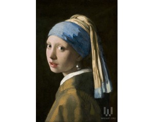 Το Κορίτσι με το Μαργαριταρένιο Σκουλαρίκι" του Ολλανδού ζωγράφου Γιοχάνες Βερμέερ.  Εκτύπωση έργο τέχνης σε κάμβα τελαρωμένο κάθετο 40Χ60εκ 