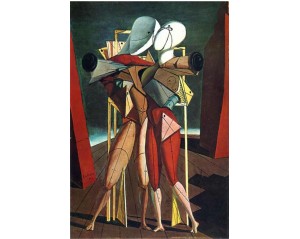 "Έκτορας και Ανδρομάχη" ("Hector and Andromache") Τζόρτζιο ντε Κίρικο (Giorgio de Chirico). Εκτύπωση έργο τέχνης σε κάμβα τελαρωμένο κάθετο 40Χ60εκ 